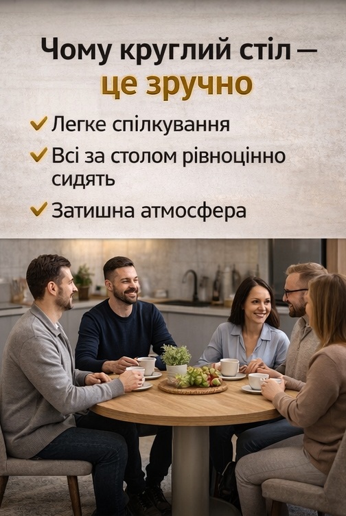 круглий кухонний стіл це зручно